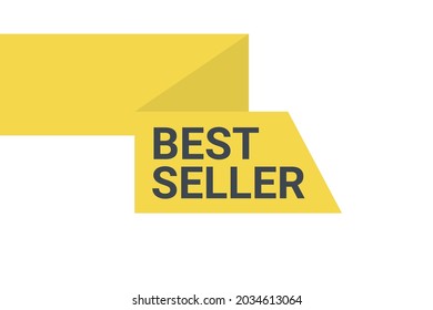 Modern, vibrant, urban graphic design of a banner saying "Best Seller" in yellow and grey colors. Simple, bold graphic vector art.