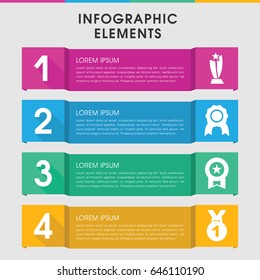 Modern victory infographic template. infographic design with victory icons includes trophy. can be used for presentation, diagram, annual report, web design.