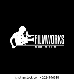 Modern Video Cameraman Logo Design for cinema film production