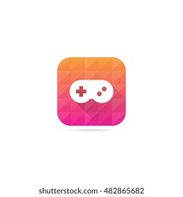 Modern Video Game Controller Icon With Long Shadow