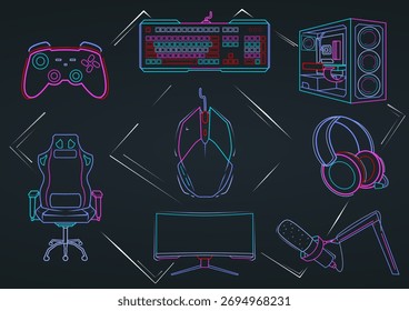 Video Conjunto de contorno de dispositivo de juego moderno