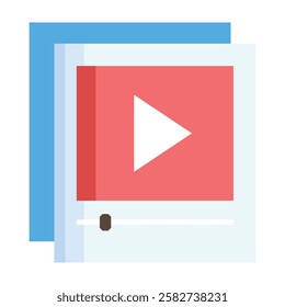 Modern video lessons icon representing digital training, online education, and virtual learning programs.