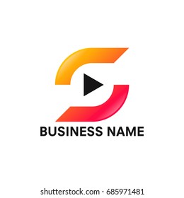 Modern Video logo, S initial logo template designs vector illustration