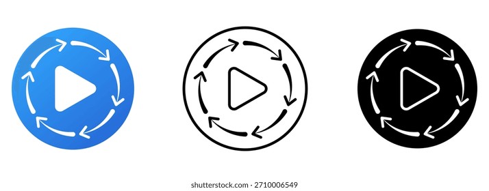 Video Moderno juego icono de Botón Ilustración vectorial aislada