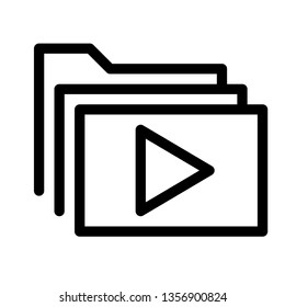Modern video play file folder icon