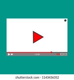 Modern video player design template for web and mobile apps flat style. Vector illustration