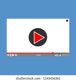 Modern video player design template for web and mobile apps flat style. Vector illustration