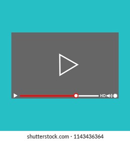 Modern video player design template for web and mobile apps flat style. Vector illustration