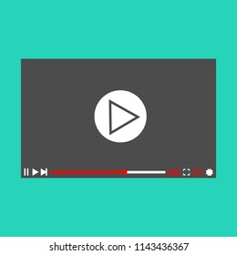 Modern video player design template for web and mobile apps flat style. Vector illustration