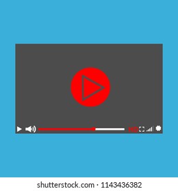 Modern video player design template for web and mobile apps flat style. Vector illustration