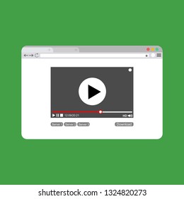 Modern video player design template for web and mobile apps flat style. Vector illustration
