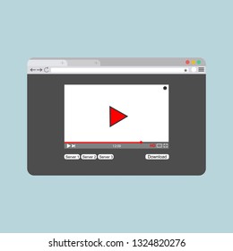 Modern video player design template for web and mobile apps flat style. Vector illustration