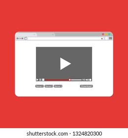 Modern video player design template for web and mobile apps flat style. Vector illustration