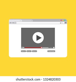 Modern video player design template for web and mobile apps flat style. Vector illustration