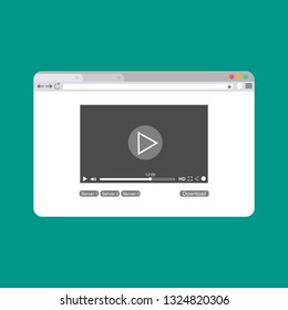 Modern video player design template for web and mobile apps flat style. Vector illustration
