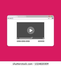 Modern video player design template for web and mobile apps flat style. Vector illustration