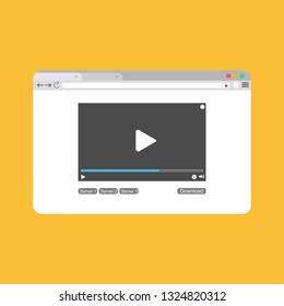 Modern video player design template for web and mobile apps flat style. Vector illustration