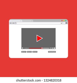 Modern video player design template for web and mobile apps flat style. Vector illustration