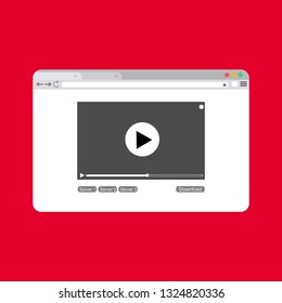 Modern video player design template for web and mobile apps flat style. Vector illustration