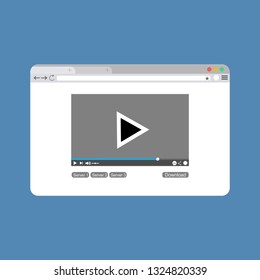 Modern video player design template for web and mobile apps flat style. Vector illustration