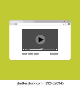 Modern video player design template for web and mobile apps flat style. Vector illustration