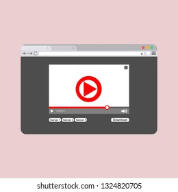 Modern video player design template for web and mobile apps flat style. Vector illustration
