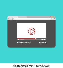 Modern video player design template for web and mobile apps flat style. Vector illustration