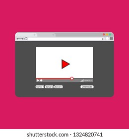 Modern video player design template for web and mobile apps flat style. Vector illustration