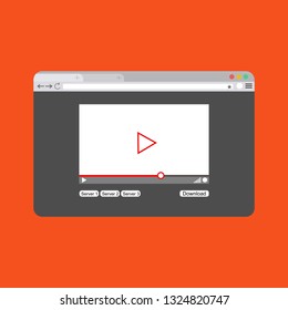 Modern video player design template for web and mobile apps flat style. Vector illustration