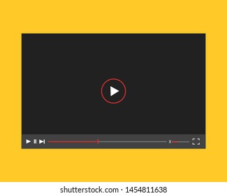 Modern video player design template for web and mobile apps flat style. Vector illustration