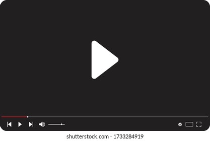 Modern video player design template for web and mobile apps flat style.