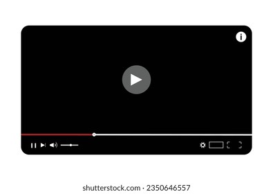 Plantilla moderna de diseño de reproductor de vídeo para aplicaciones web y móviles. Ilustración del vector