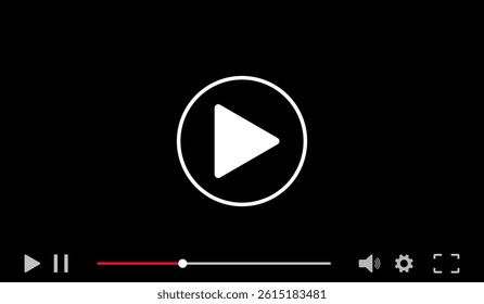 Modern video player design template for web and mobile apps. social media interface. Online broadcasting