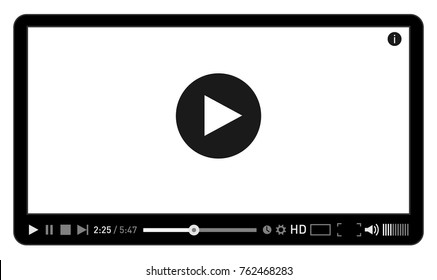 Modern video player design template for web and mobile apps flat style. Vector illustration