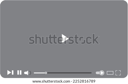 Modern video player design template for web and mobile apps flat style. Vector illustration