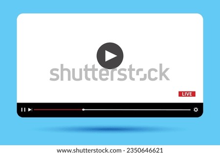 Modern video player design template for web and mobile apps. Vector illustration