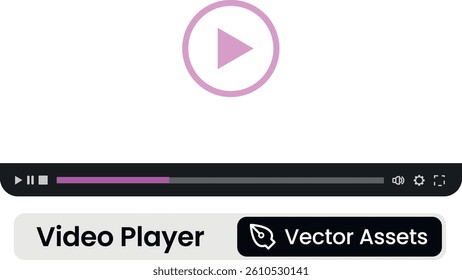 A modern video player interface with a dark theme and orange accent color. The control bar contains timestamps, playback progress and icons for HD quality toggle, volume, settings and fullscreen