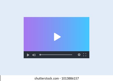 Modern video player interface template for web and mobile apps. Vector illustration on light background.