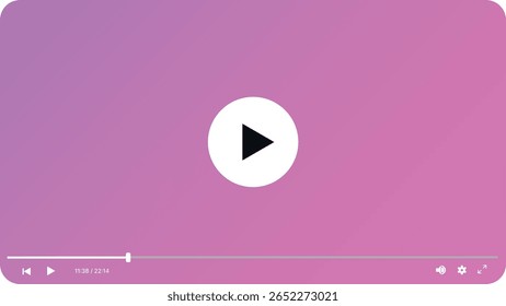 Modelo moderno de player de vídeo, On-line Media player design mockup, interface de player multimídia para web 