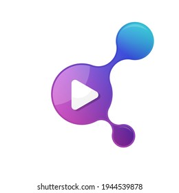 Modern Video Share Logo Template Illustration
