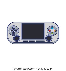 Modern videogame console portable with screen and buttons vector illustration graphic design