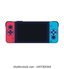 Modern videogame console portable with screen and buttons vector illustration graphic design