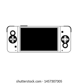Modern videogame console portable with screen and buttons vector illustration graphic design