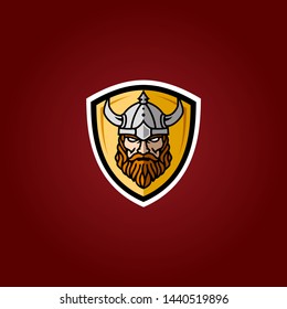 Modern Viking Head Face for Esports Logo design