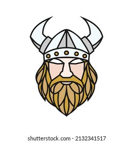 Modern Viking Head Face for Esports Logo design Vector illustration