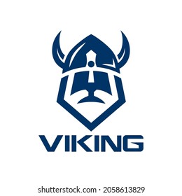 Modern viking head logo. Vector illustration