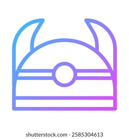 Modern Viking Helmet Gradient Graphic Symbol