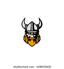 Modern Viking Warrior Helmet Head Face for Esports Game Emblem Badge Label Logo design