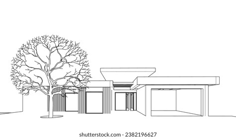 Moderne Villa Architektur 3D Rendering