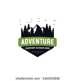 Modern Vintage Adventure Of Mountain. hiking 